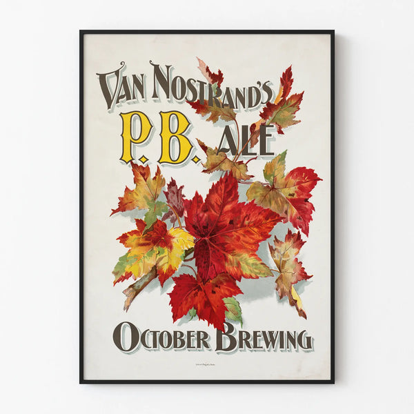 Vintage poster Van Nostrand's P.B. Ale - Autumn wall decoration