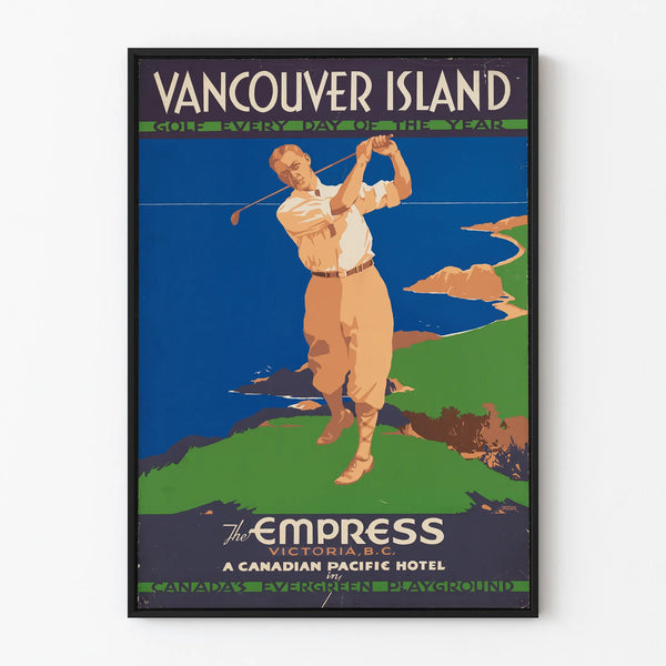 Vintage Vancouver Island Golf Poster - Sporty Wall Decoration