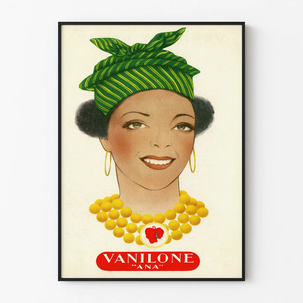 Vintage poster Vanilone Ana female portrait in color
