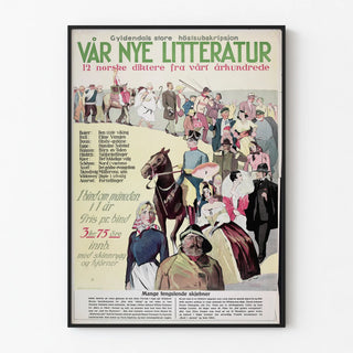 Norwegian Literary Vintage Poster - 12 Poets of the 20th Century