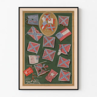 Decorative poster of the Confederate armies flags