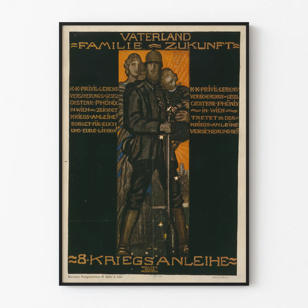 Vintage War Poster Vaterland Family Zukunft