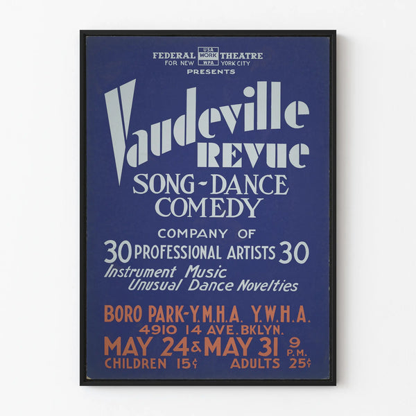Vintage Poster Vaudeville Revue Federal Theatre New York City