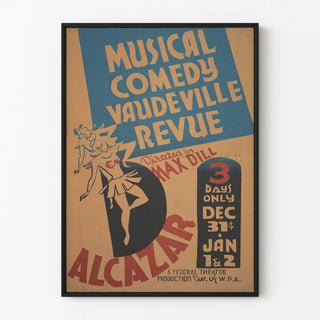 Vintage poster of musical comedy vaudeville Alcatzar