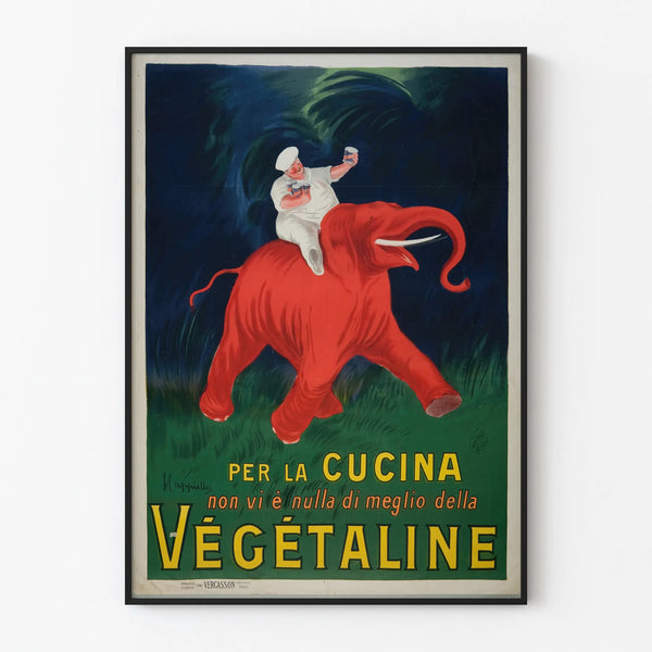 Vintage Végétaline Kitchen Poster Elephant Red