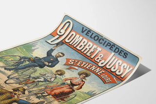 Vintage poster of Dombret & Jussy velocipedes Saint-Étienne Loire