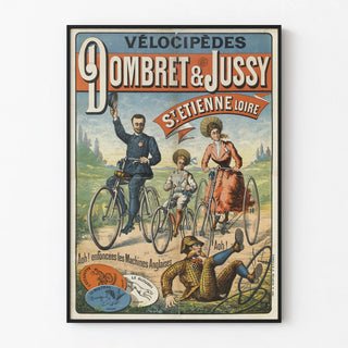 Vintage poster of Dombret & Jussy velocipedes Saint-Étienne Loire