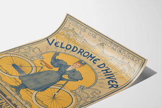 Vintage Bicycle Poster International Exhibition Velodrome d'Hiver Brussels 1895