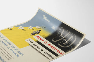 Vintage poster on the prevention of venereal diseases - Delay is Dangerous