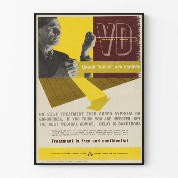 Vintage medical poster warning about venereal disease