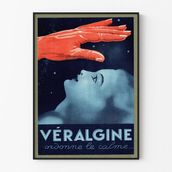 Vintage Artistic Poster VÉRALGINE Prescription for Calm