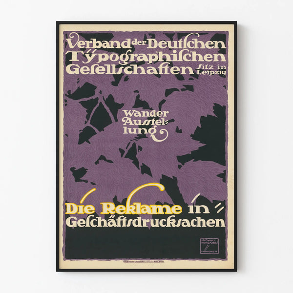 Vintage German Poster Art Nouveau Wall Decoration Typography