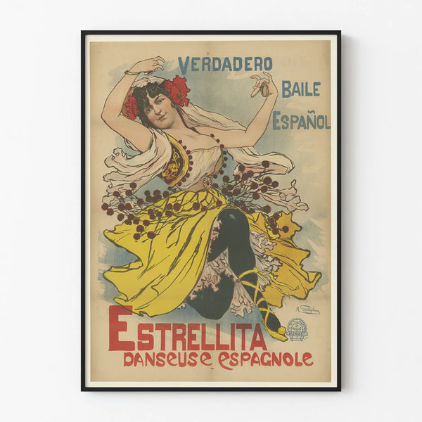 Vintage Poster Estrellita Spanish Dancer Wall Decoration