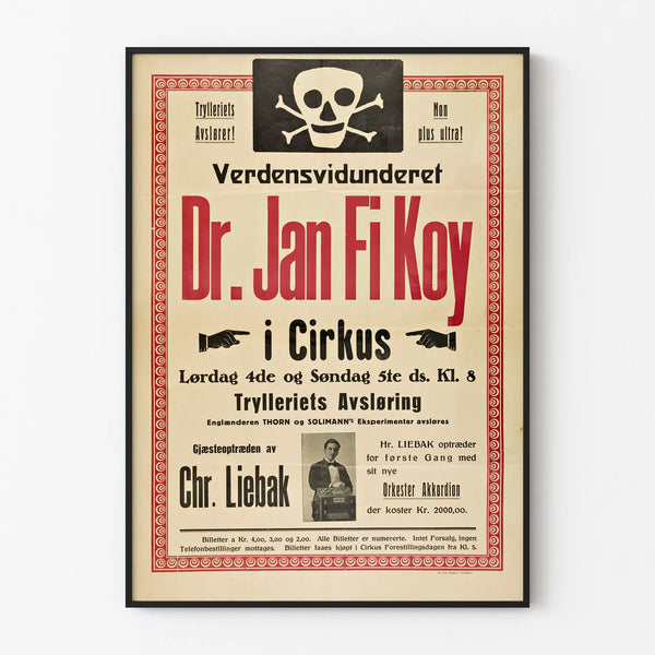 Vintage Poster Dr. Jan Fi Koy - Circus Wall Decoration