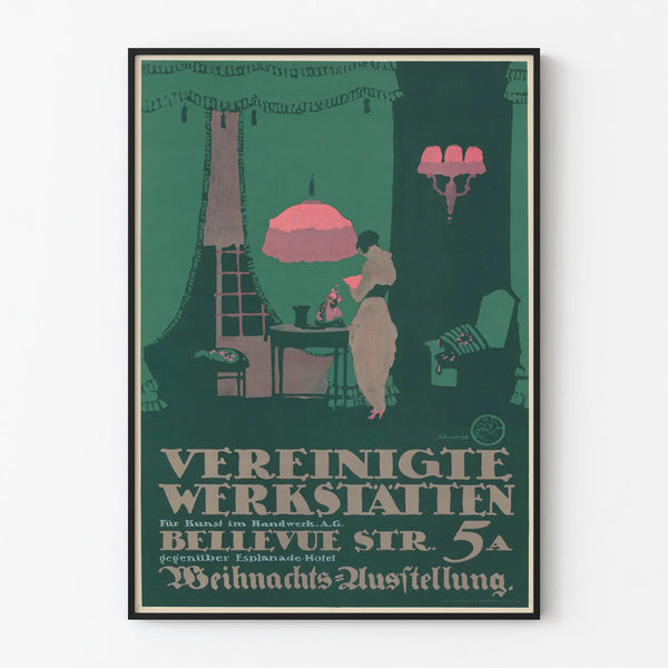 Vintage Poster Vereinigte Werkstätten Christmas Exhibition