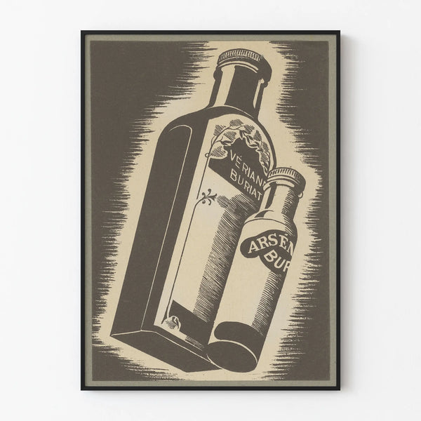 Vintage Poster Bouteilles Verian Buriat - Retro Wall Decoration