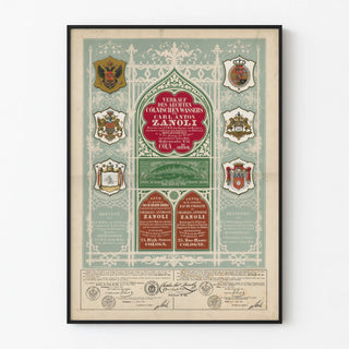 Vintage Poster Sale of Authentic Eau de Cologne by Charles Anton Zanoli