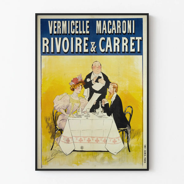 Vintage Advertising Poster for Vermicelli Macaroni Rivoire & Carret