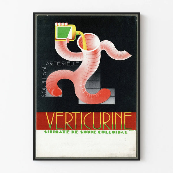 Vintage Verticurine advertising poster for arterial flexibility