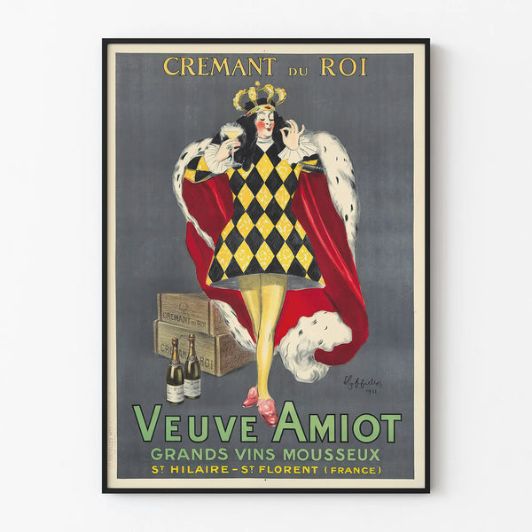 Vintage poster Veuve Amiot Crémant du Roi wall decoration