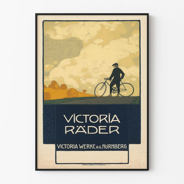 Vintage Victoria Räder Poster - Cycling Wall Decoration