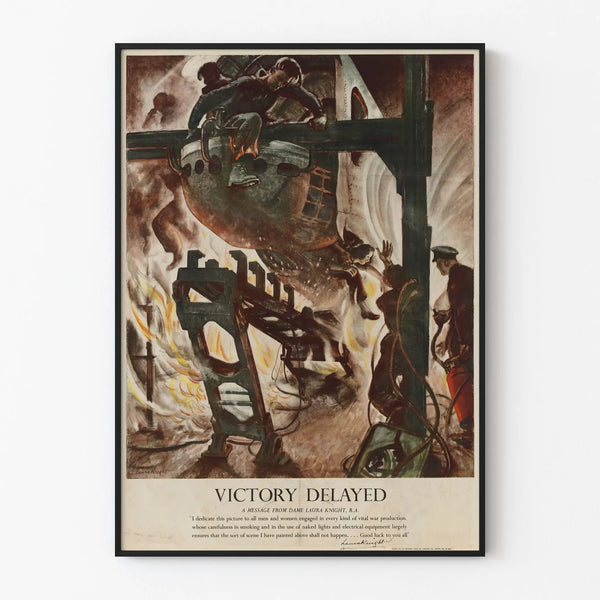 Vintage Victory Delayed Poster – Industrial Wall Decoration