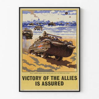 Vintage Military Poster 'Victory of the Allies' in Amphibious Landing
