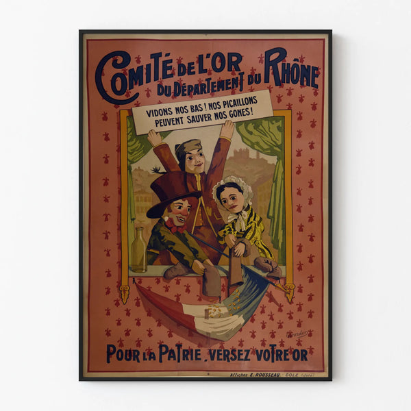 Vintage poster Committee of the Gold of the Rhône - Empty our pockets to save our kids
