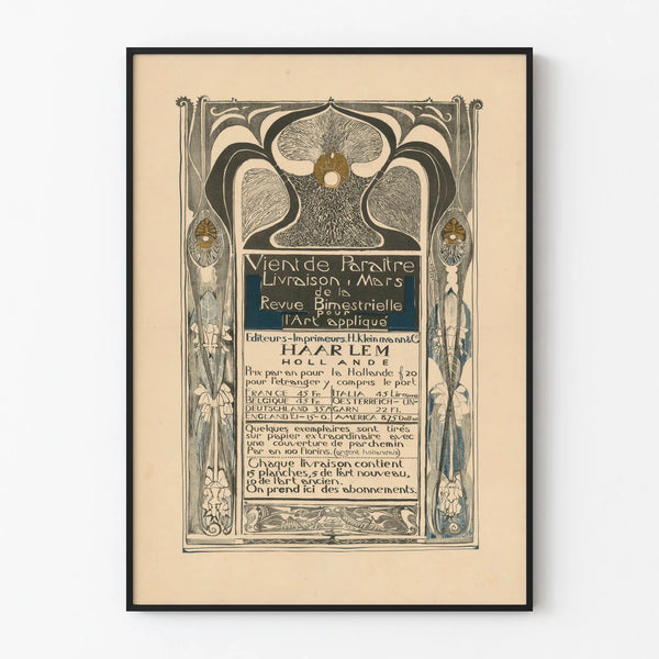 Art Nouveau Poster Bimonthly Review of Applied Art - March