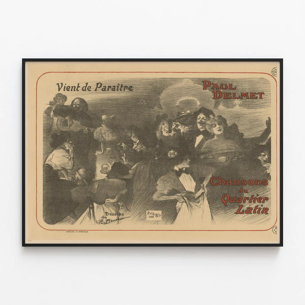 Decorative Poster Paul Delmet - Songs of the Latin Quarter — framed artwork on a wall