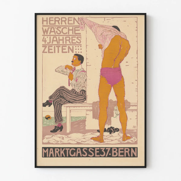 Vintage poster Herrenwäsche 4 Jahreszeiten - Retro wall decoration