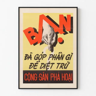 Vintage Vietnamese Propaganda Poster with Political Theme