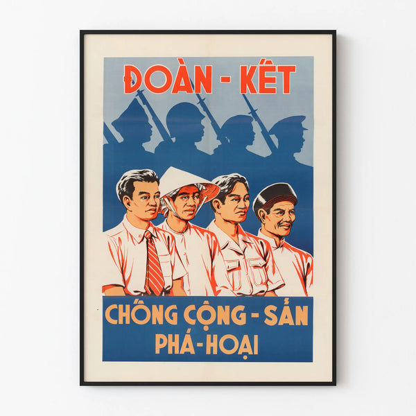 Vintage Vietnamese Poster of Solidarity and Resistance