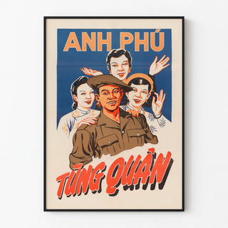 Vintage Vietnamese Poster Anh Phú Tùng Quân