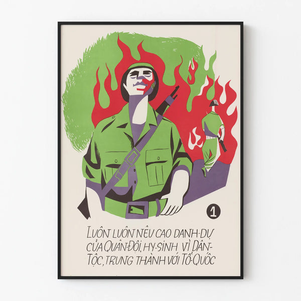 Vietnamese Army Commandments Poster - Vintage Military Illustration