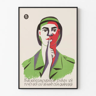 Vintage Vietnamese Army Poster - Secret Command No. 5