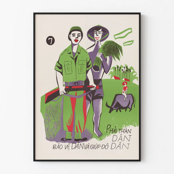 Vietnam Wall Decoration Poster - Army and People's Support