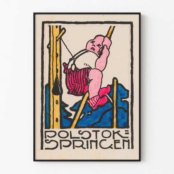 Vintage Children's Decorative Poster with Rope