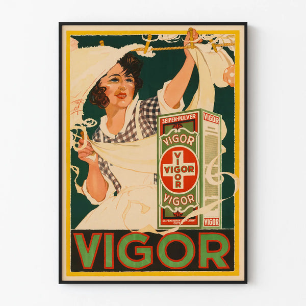Vintage poster Vigor Seifen-Pulver, retro wall decoration