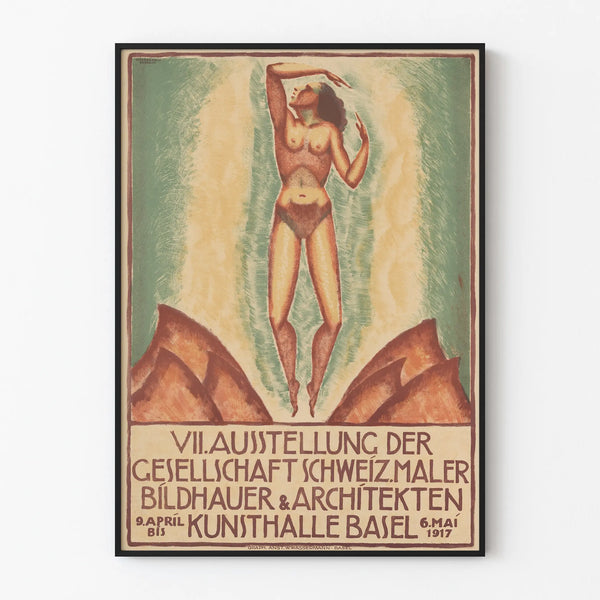 Art Deco Poster Swiss Art Exhibition at Kunsthalle Basel 1917