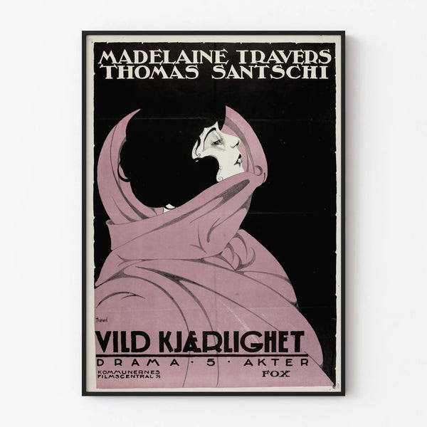 Vintage poster Vild Kjærlighet for wall decoration