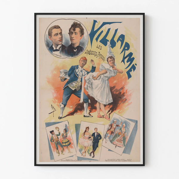 Vintage poster Villarmé The Parisian Dancers for wall decoration