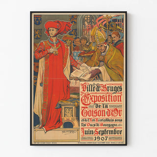 Vintage Poster of the Golden Fleece Exhibition in Bruges 1907