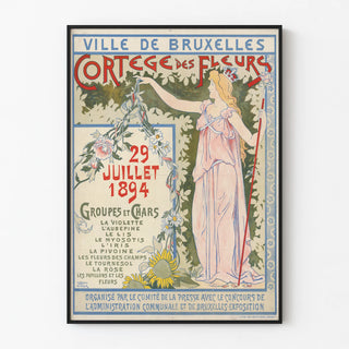 Vintage poster of the Flower Parade Brussels 1894