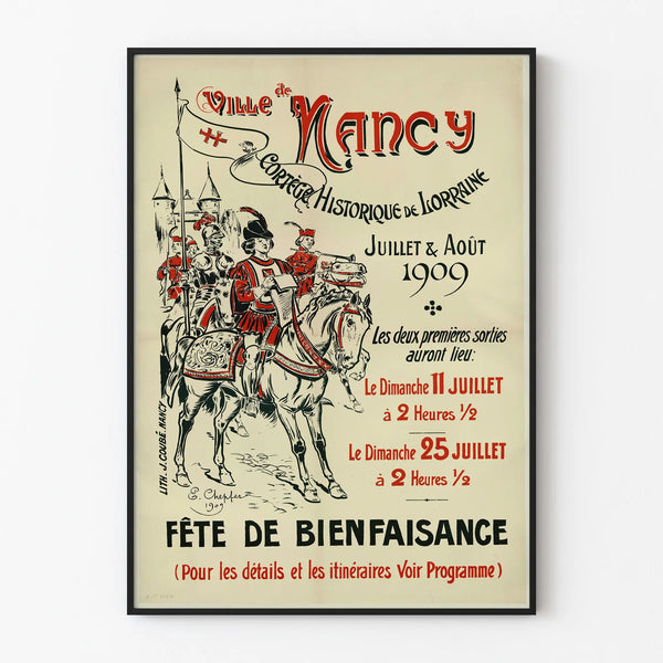 Vintage Wall Decoration Poster of the Lorraine Parade in Nancy 1909