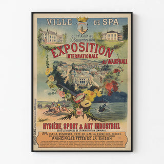 Vintage Poster for the 1891 International Exhibition in the City of Spa