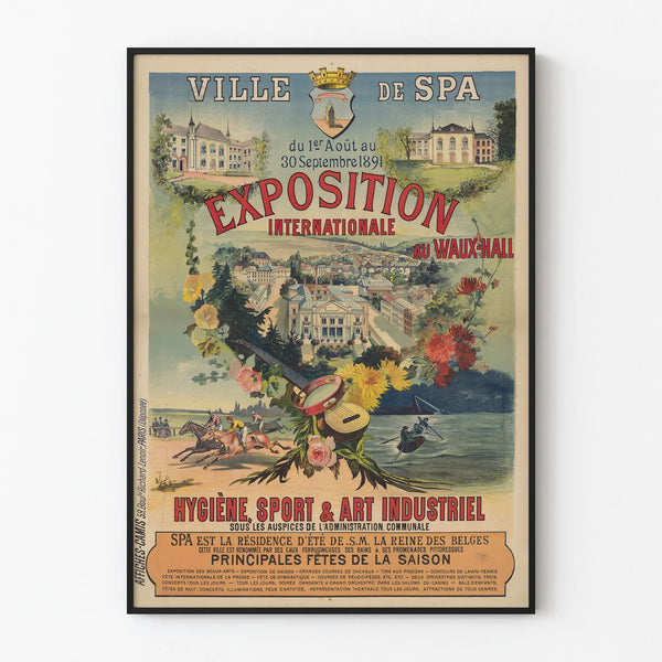 Vintage Poster for the 1891 International Exhibition in the City of Spa