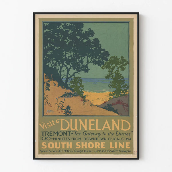 Vintage Poster Visit Duneland Tremont South Shore Line