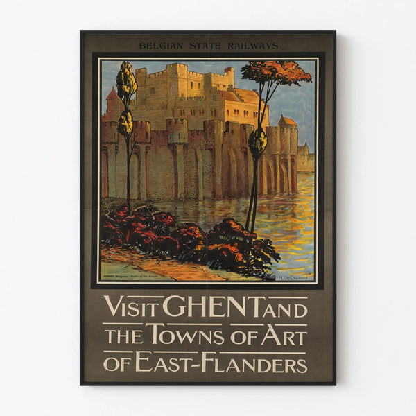 Vintage Poster of Visit Ghent and Towns of Art of East Flanders