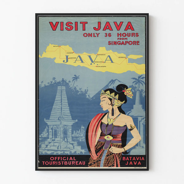 Vintage Java Poster - Journey to Java from Singapore
